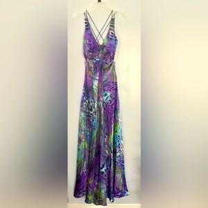 Purple strappy gown